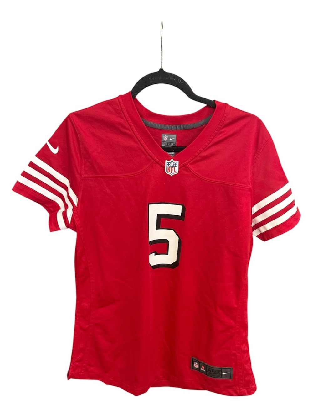 NFL Women's Red Jersey with White & Black Number 5